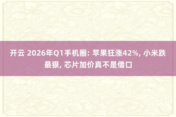 开云 2026年Q1手机圈: 苹果狂涨42%， 小米跌最狠， 芯片加价真不是借口