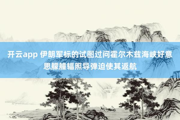 开云app 伊朗军标的试图过问霍尔木兹海峡好意思艨艟辐照导弹迫使其返航